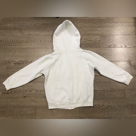 Reebok White Cotton Zip Up Sweater with 3/4 Sleeves - Picture 2 of 4